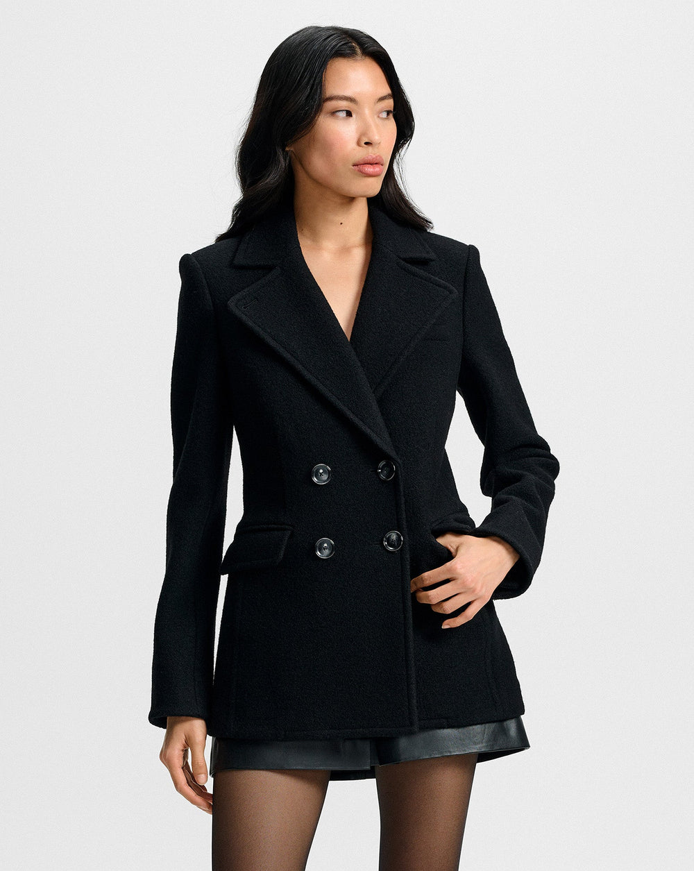 Duran Wool Coat in Black
