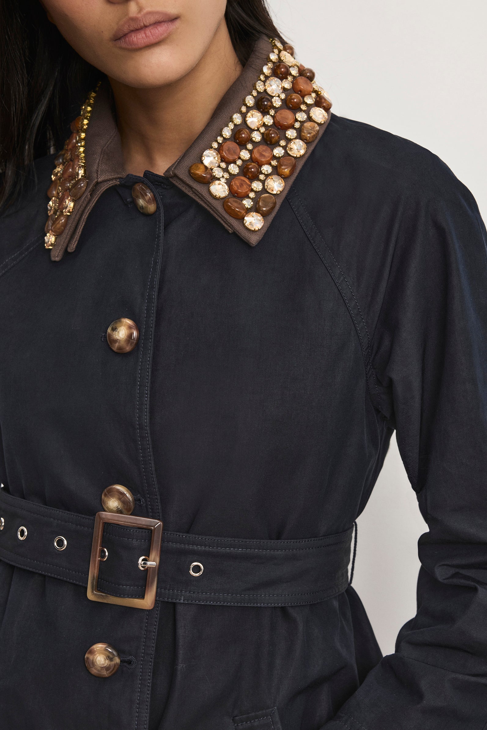 Langham Belted Dickey Coat in Navy