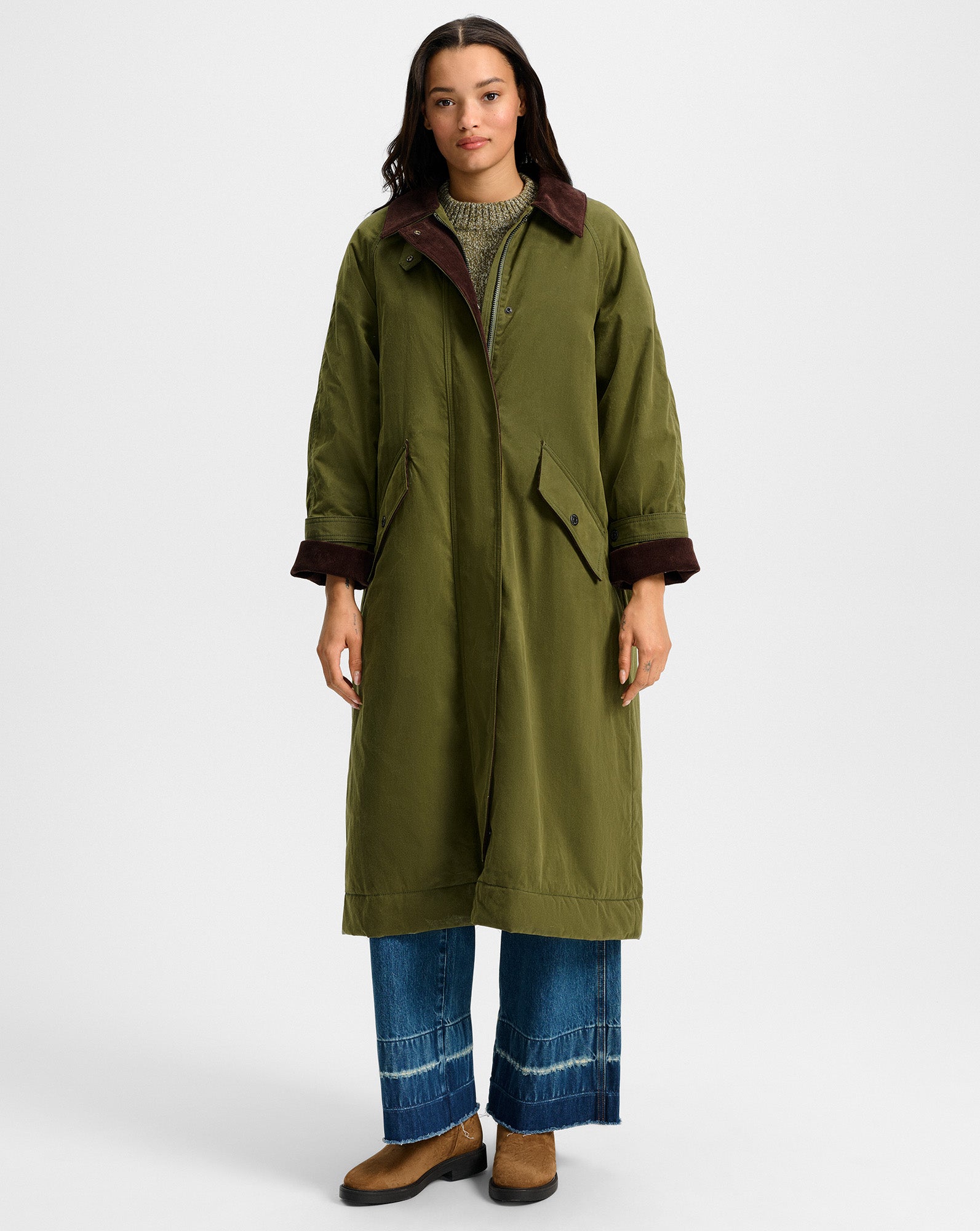 Dietz Coated Field Coat in Green Army