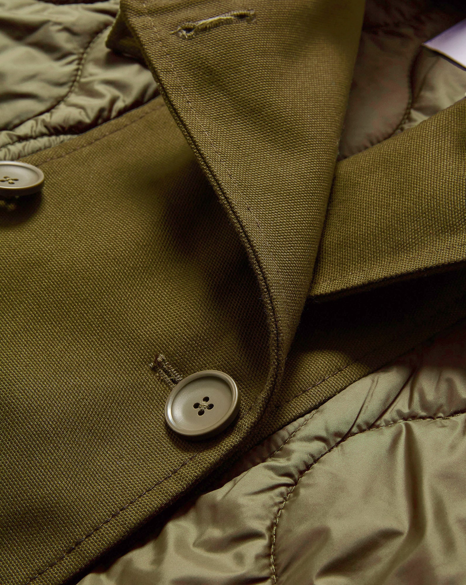 Newberry Puffer Trench Coat in Khaki
