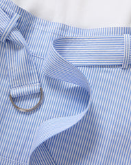 Belmar Mixed-Media Midi Dress in Blue/White Stripe