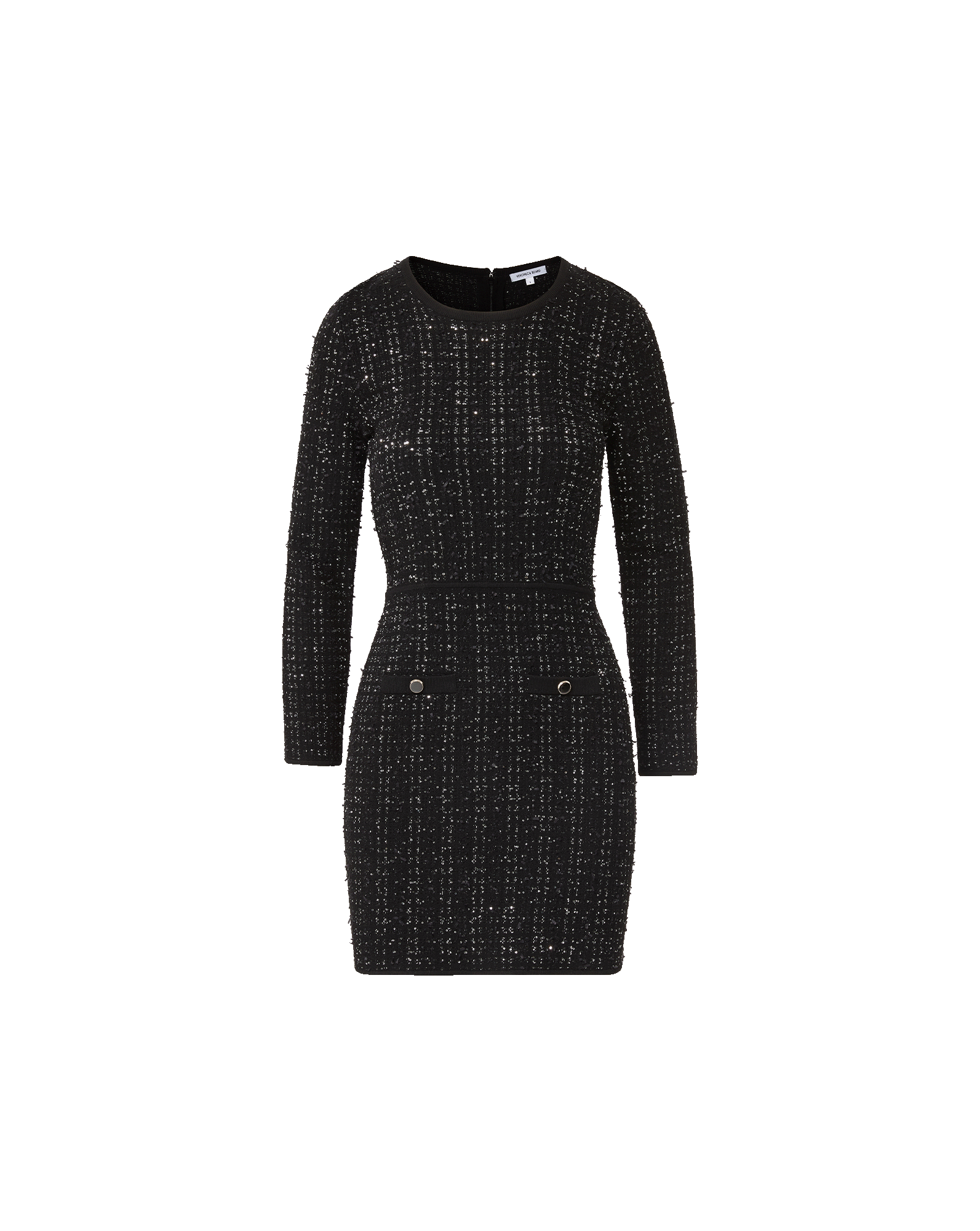 Channing Tweed Mini Dress in Black