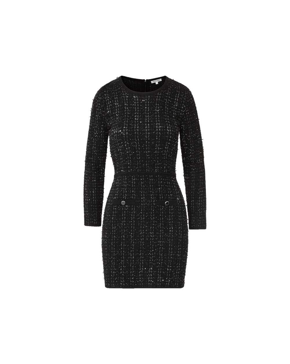 Channing Tweed Mini Dress in Black