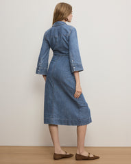 Haydon Denim Midi Dress in Rebel Blue