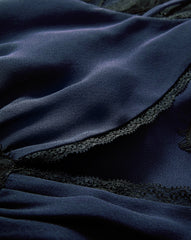 Muriel Lace-Trim Maxi Dress in Navy