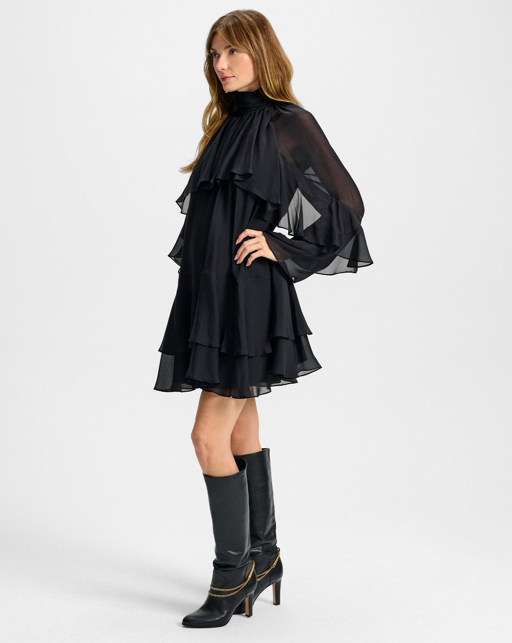 Adlington Silk Mini Dress in Black