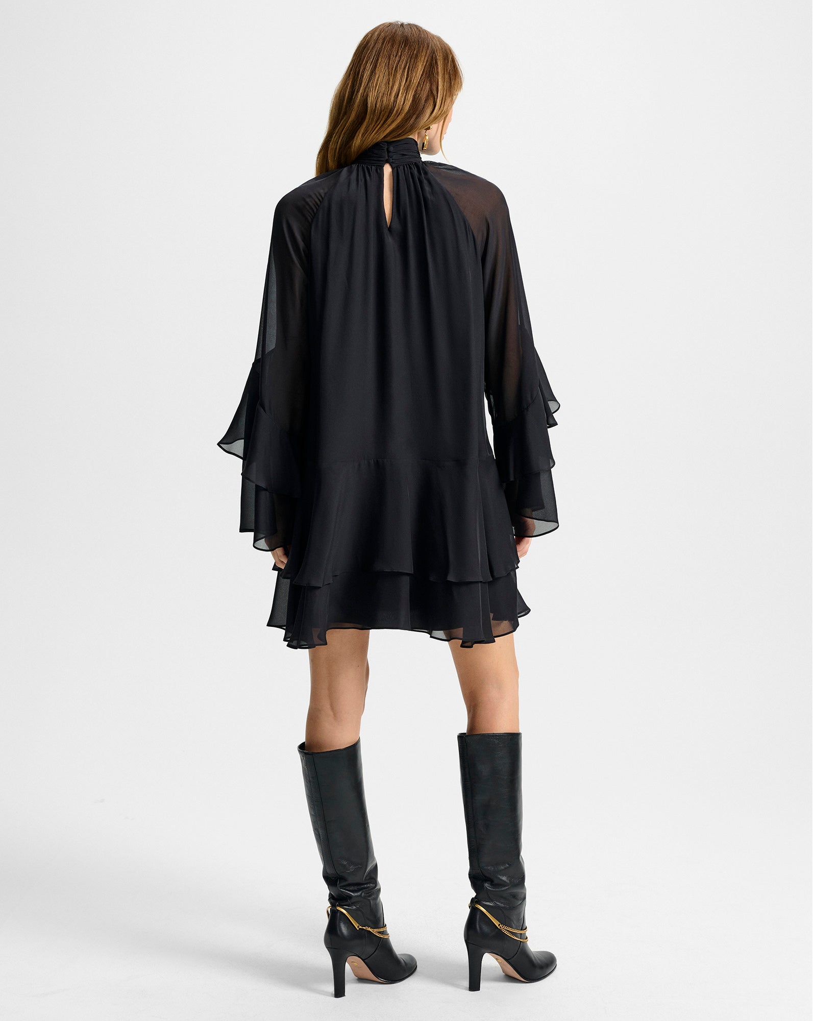 Adlington Silk Mini Dress in Black
