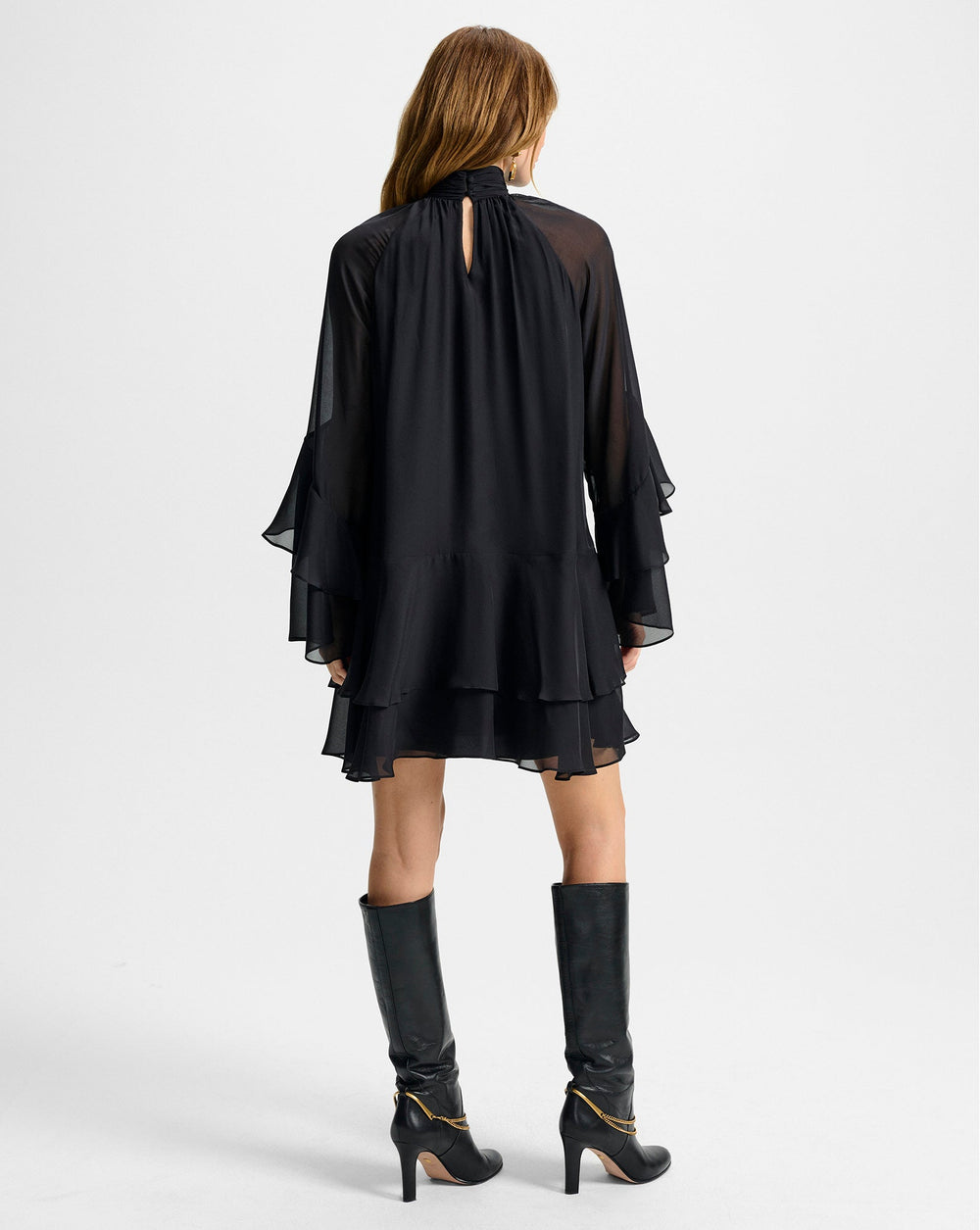 Adlington Silk Mini Dress in Black