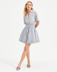 Susan Striped Mini Dress in Blue & White Multi