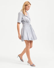 Susan Striped Mini Dress in Blue & White Multi