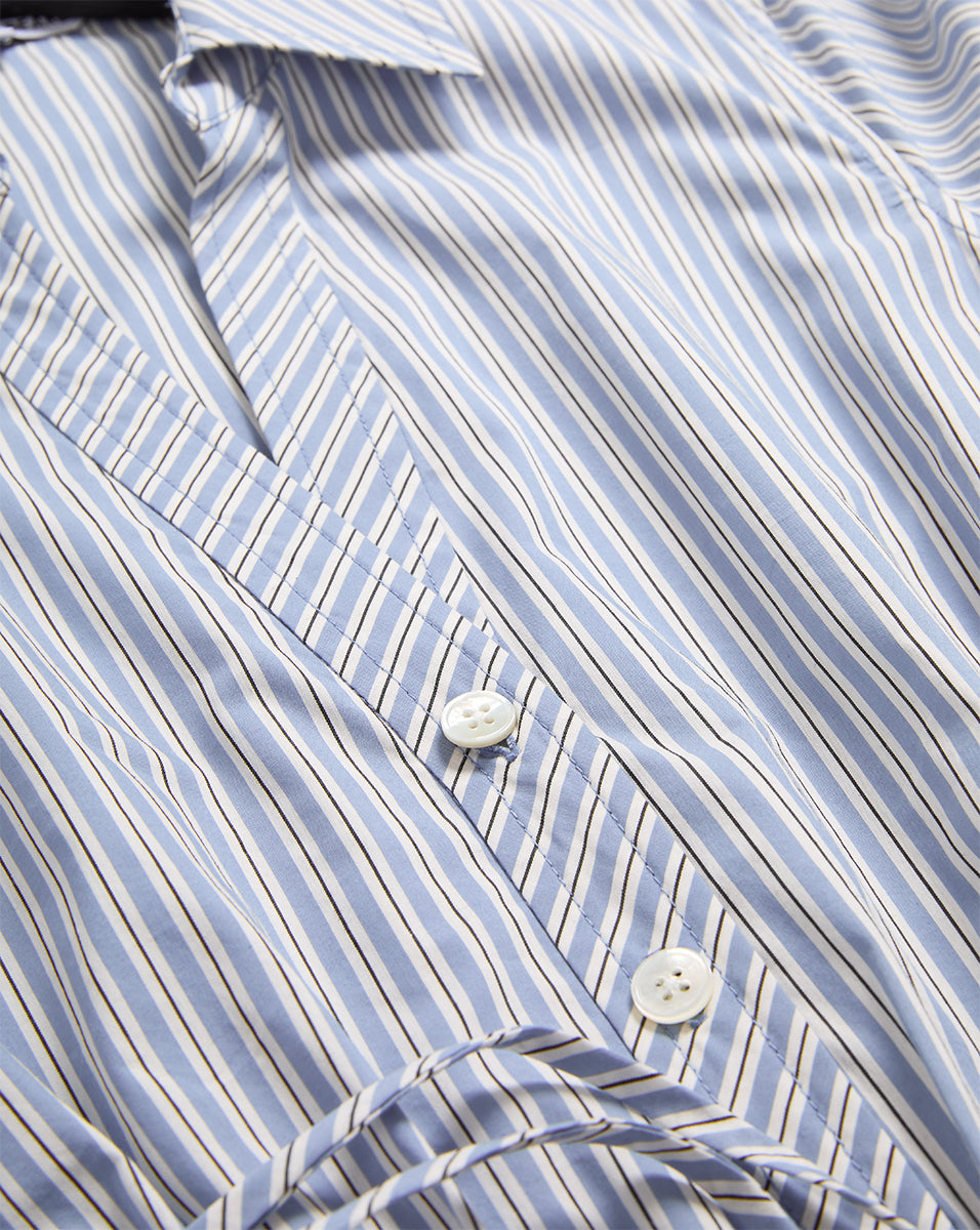 Susan Striped Mini Dress in Blue & White Multi