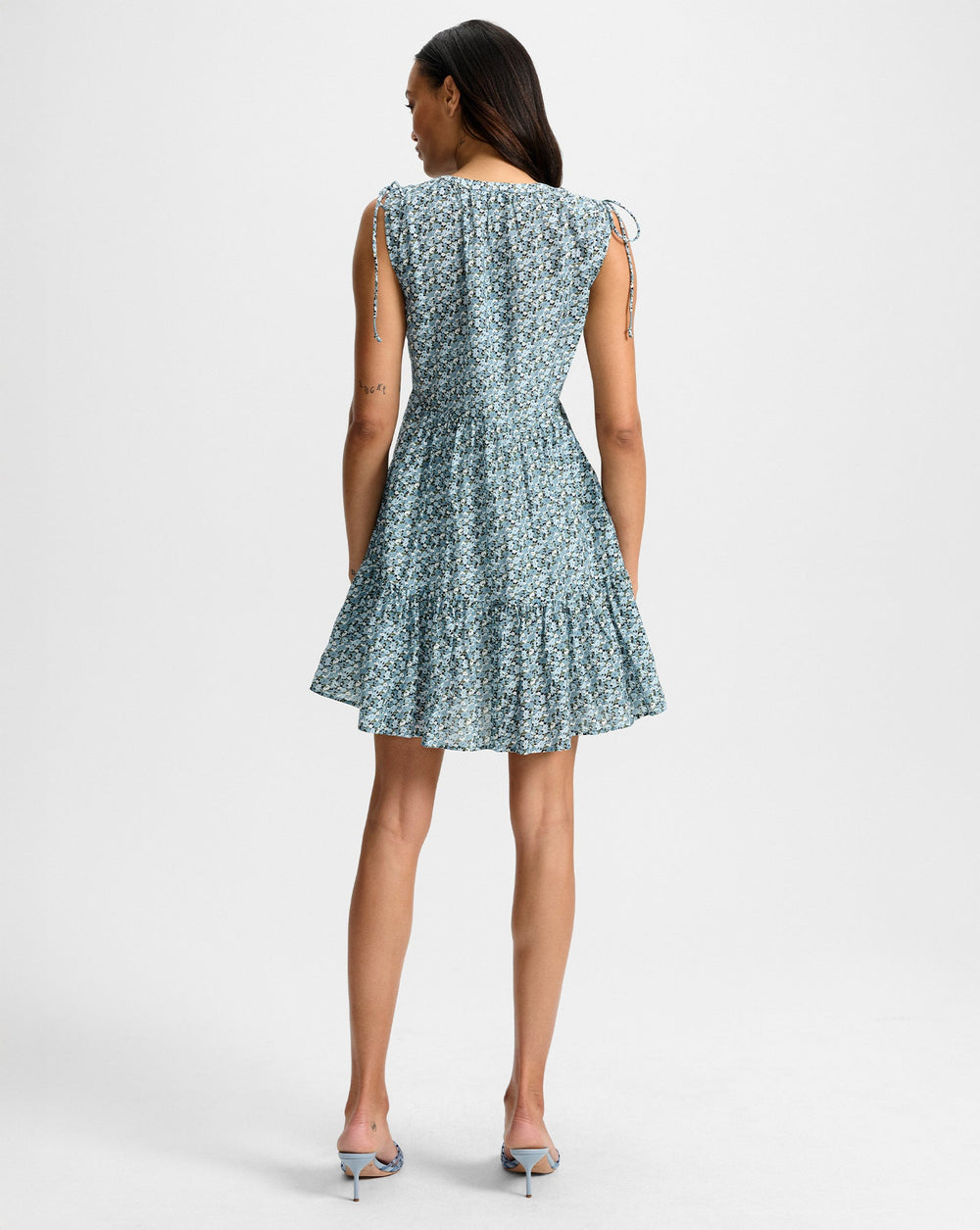 Yulianna Floral Mini Dress in Lake Mist Multi