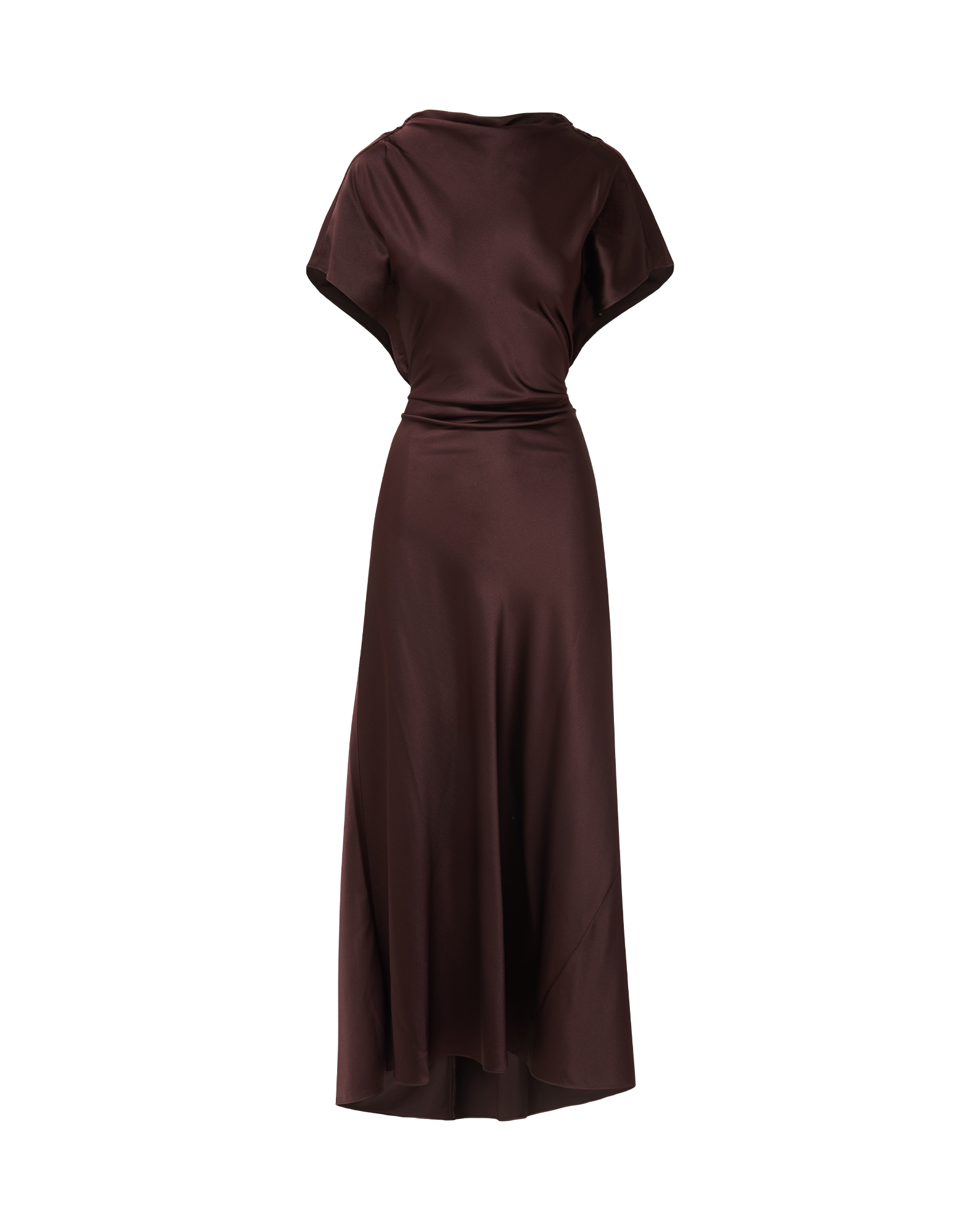Redgrave Silk Midi Dress in Maroon Dark Currant