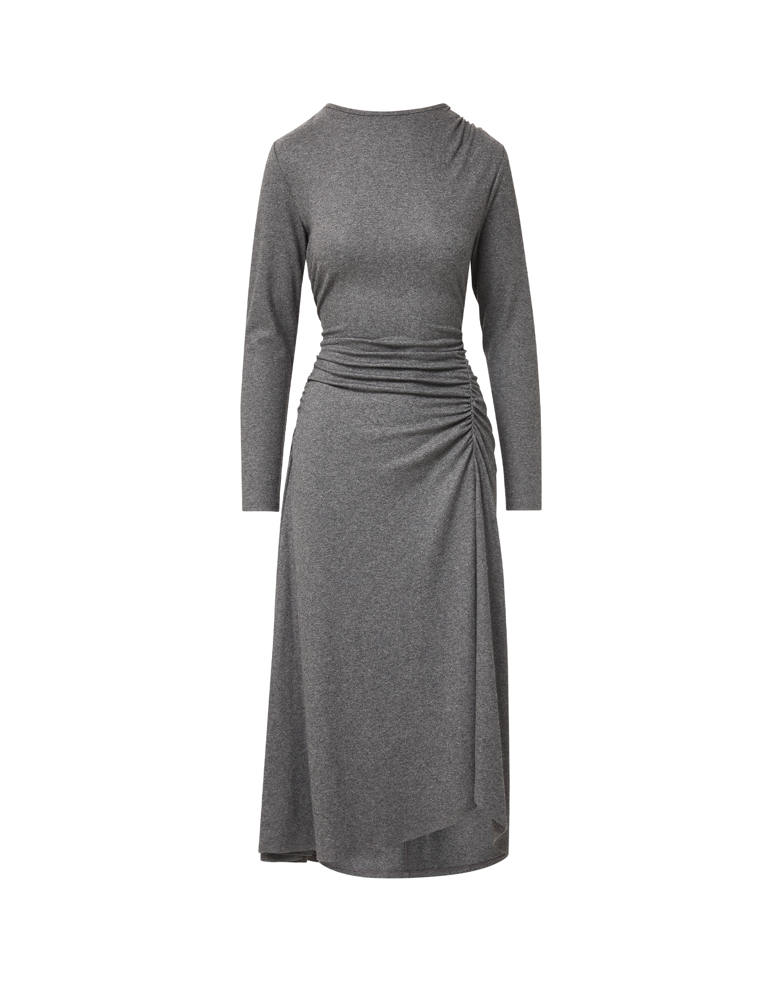 Theodora Wool Midi Dress in Medium Heather Grey