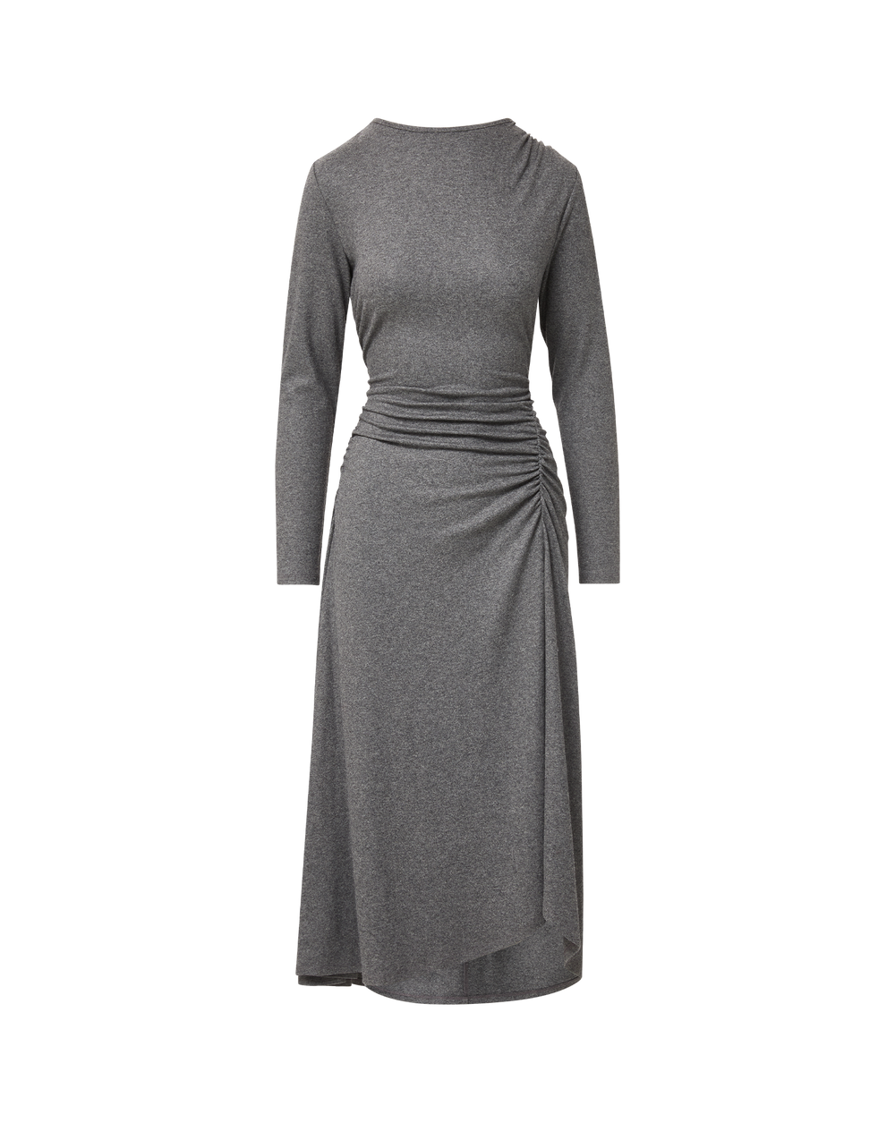 Theodora Wool Midi Dress in Medium Heather Grey