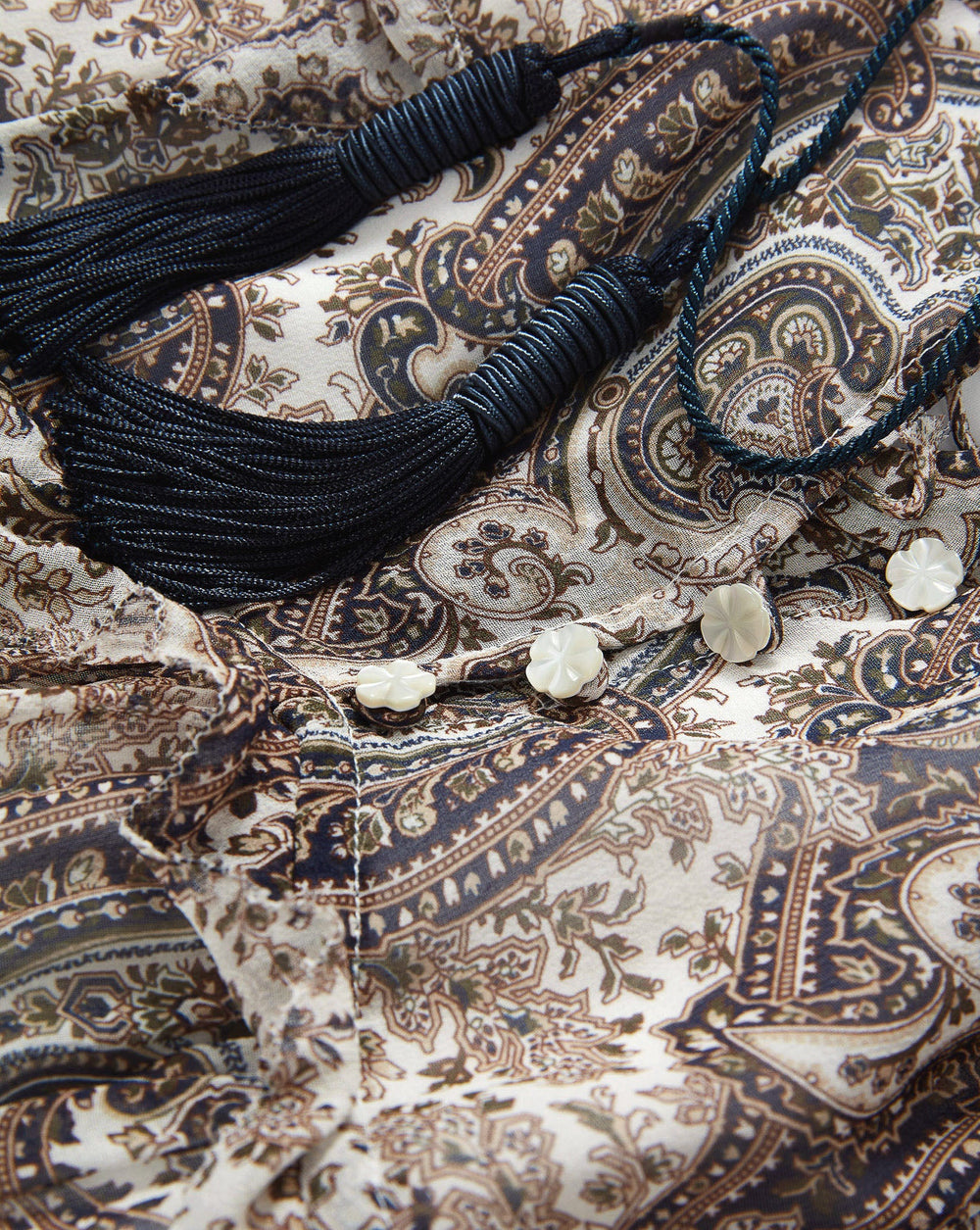 Lilith Silk Midi Dress in Dove Multi