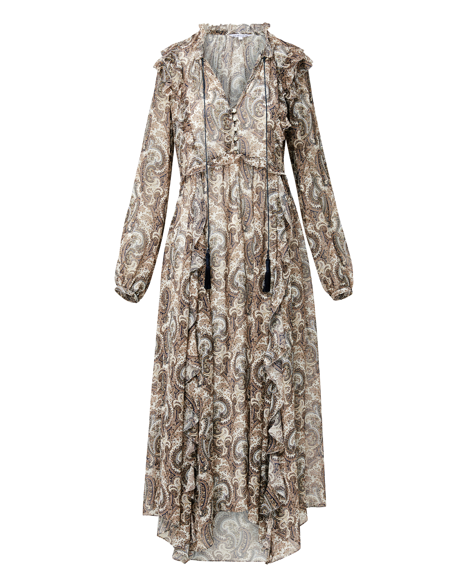 Lilith Silk Midi Dress in Dove Multi