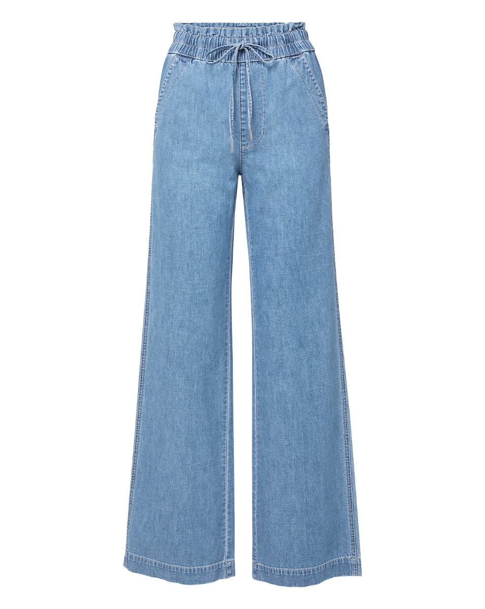 Dunford Wide-Leg Drawstring Pant in Blue Wash