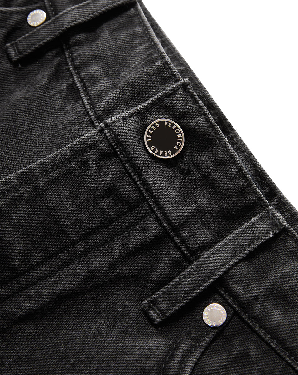 Ellis Mid Rise Denim Short in Washed Black Onyx