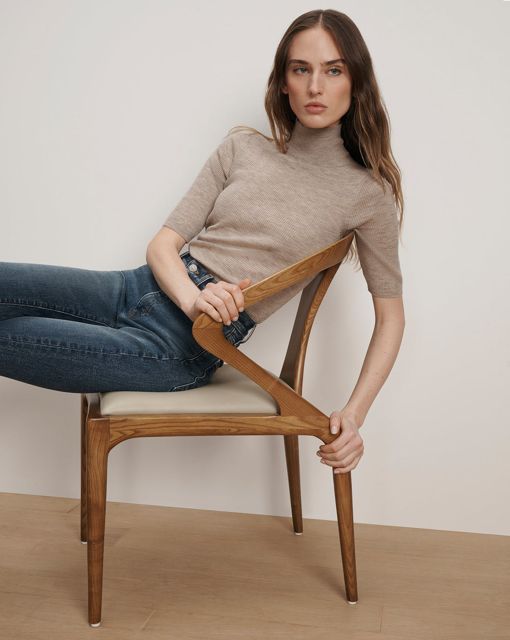 Alastair Merino Wool Pullover in Oatmeal Melange