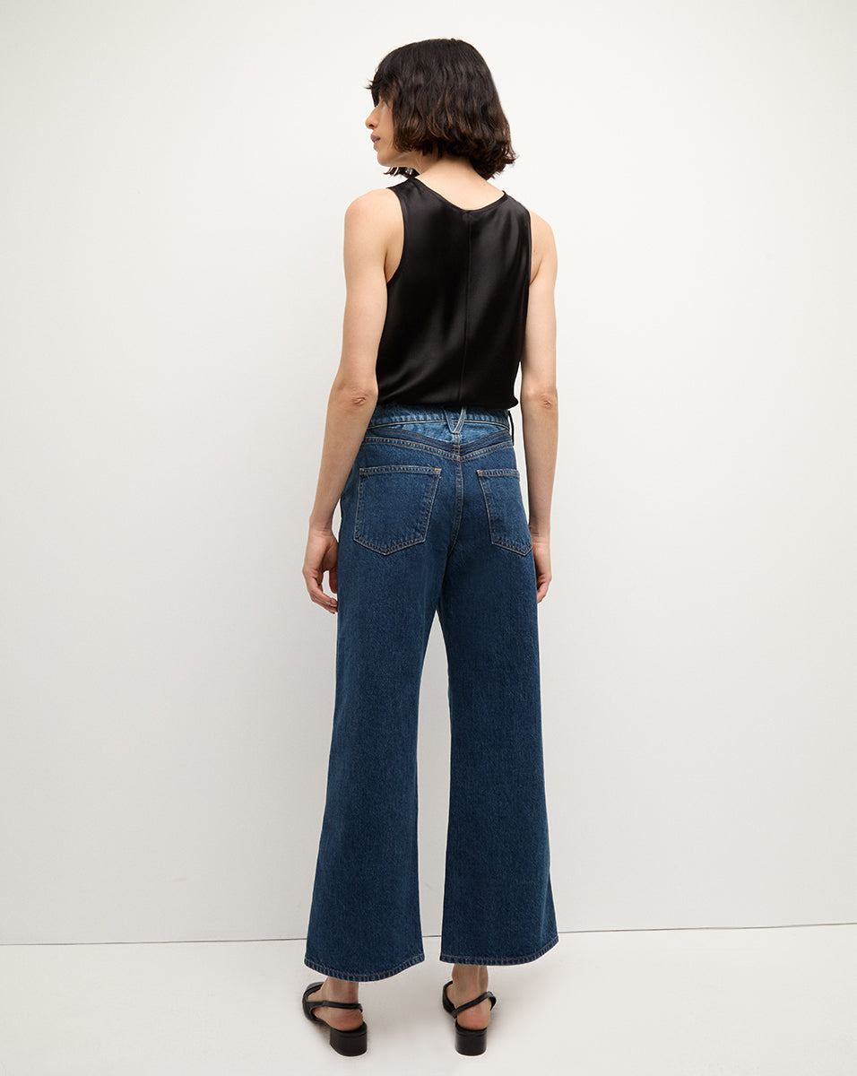 Sabrina Stretch-Silk Tank Top in Black