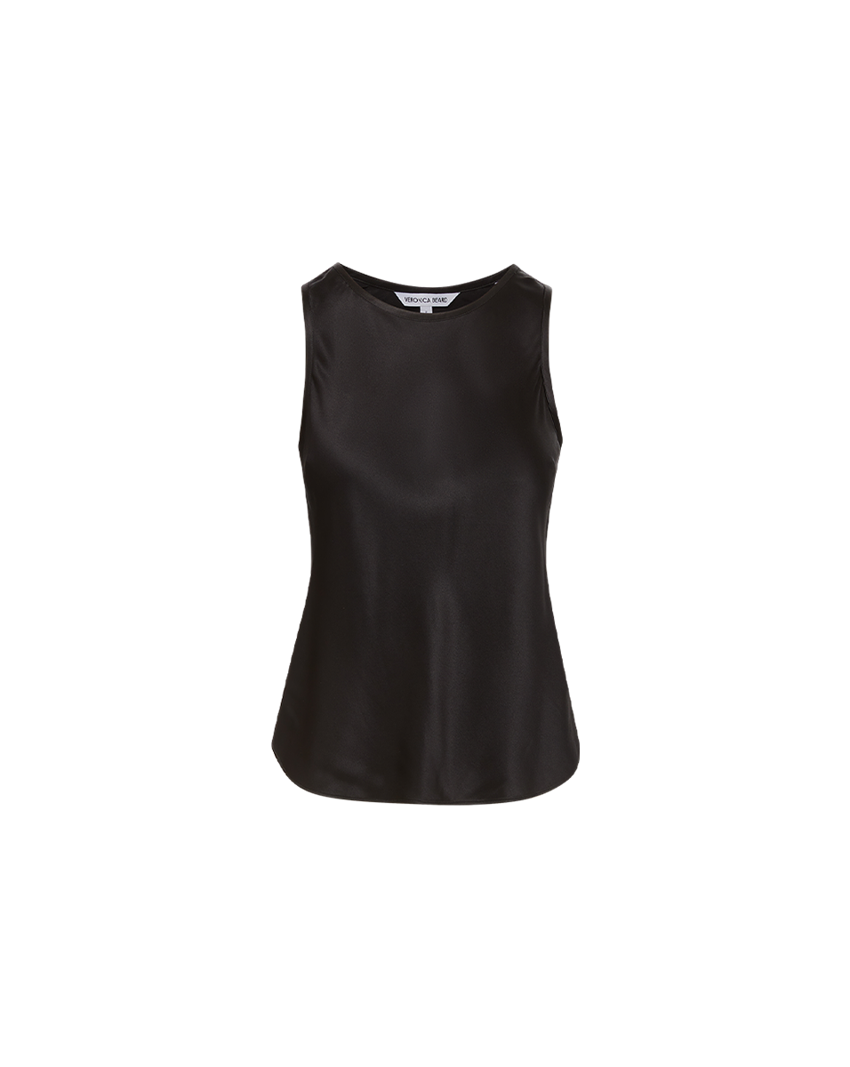 Sabrina Stretch-Silk Tank Top in Black