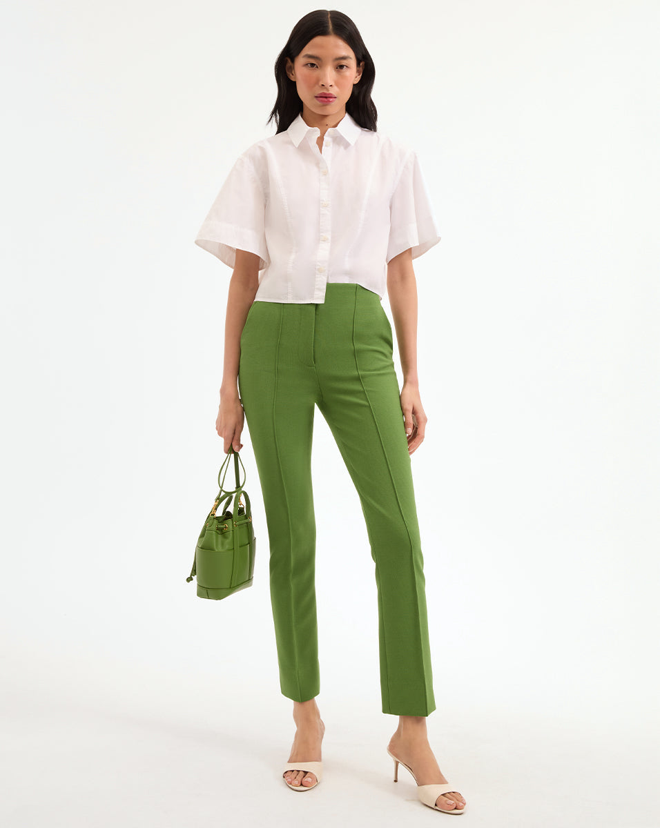 Claire Cropped Shirt in White