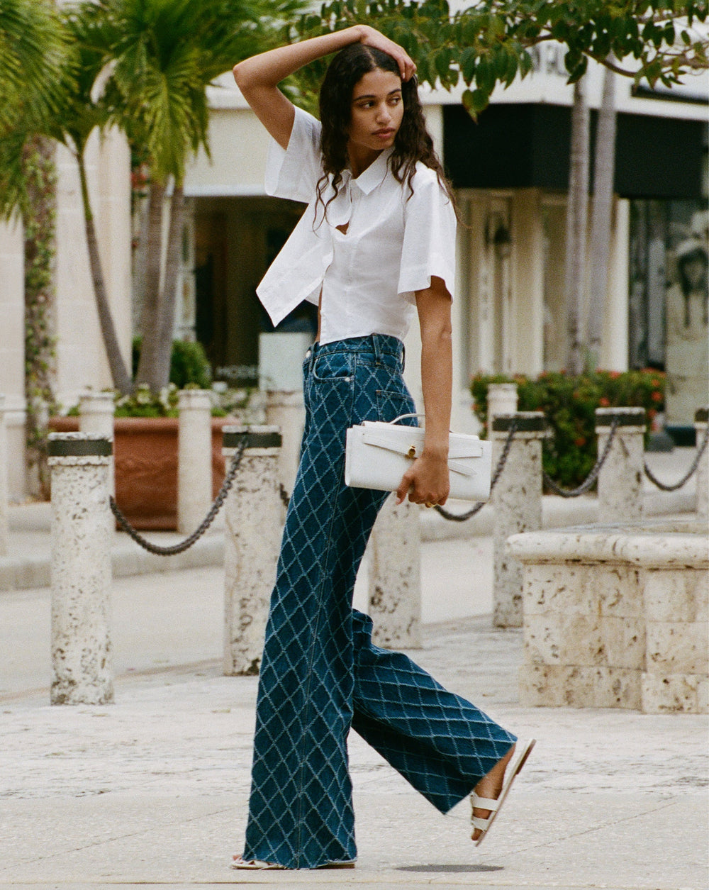 Claire Cropped Shirt in White