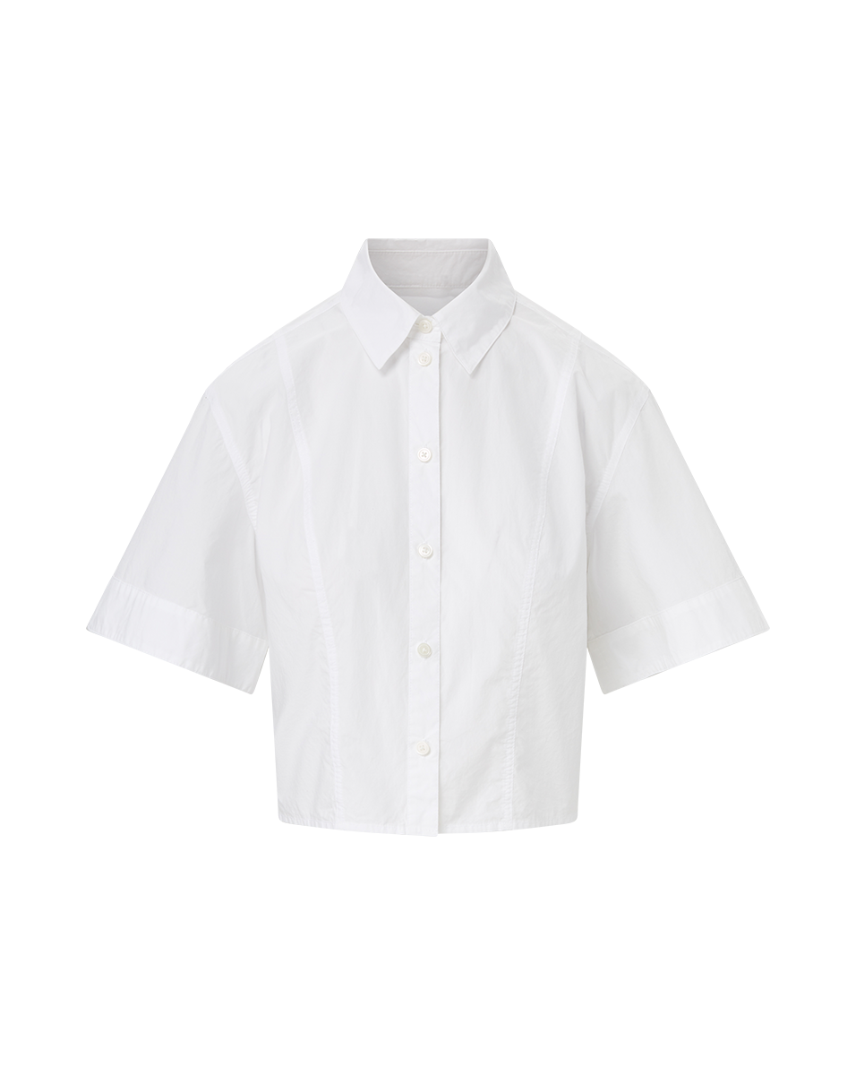 Claire Cropped Shirt in White
