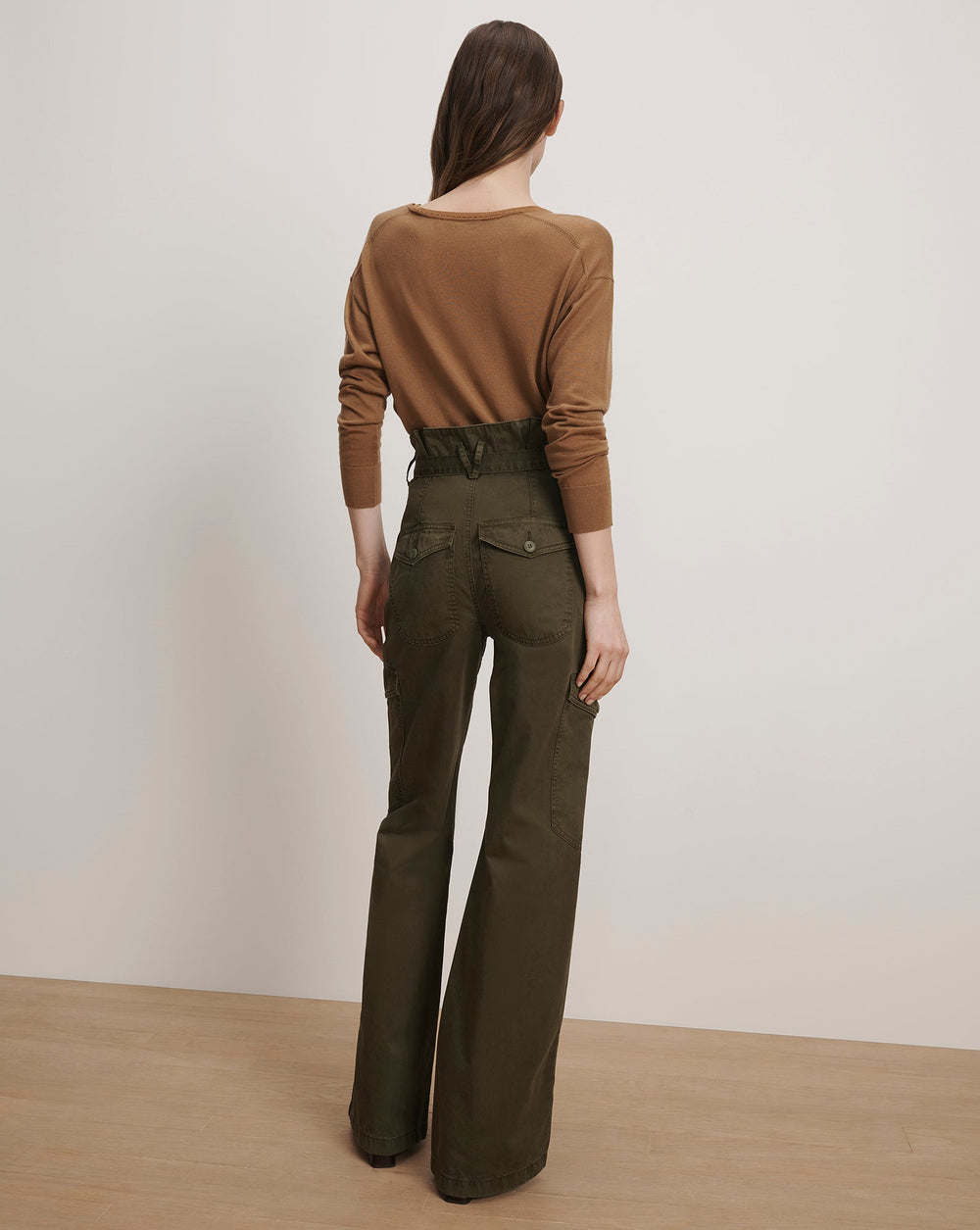 Damara Wide-Leg Cargo Pant in Khaki