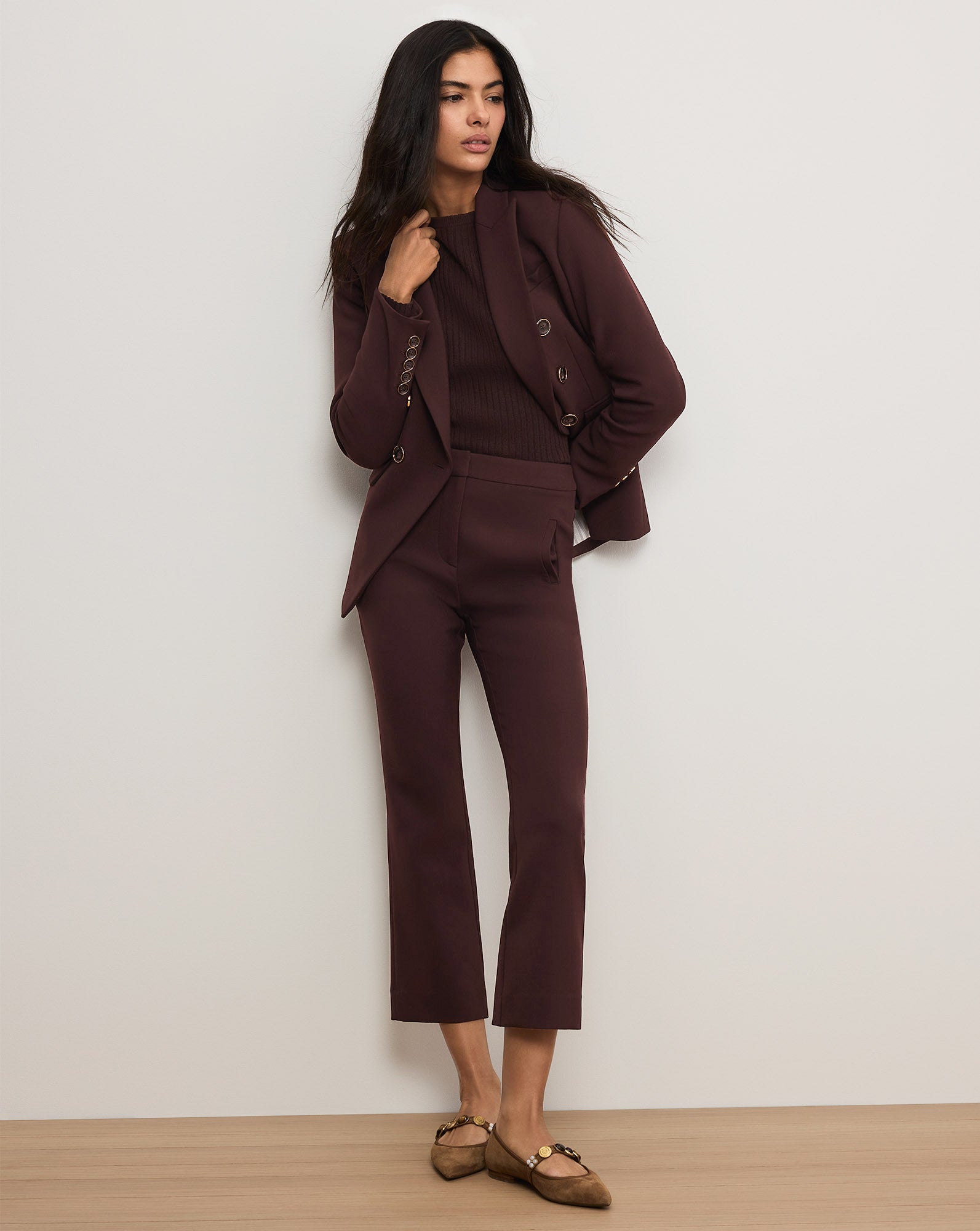 Arte Kick-Flare Pant in Maroon Dark Currant