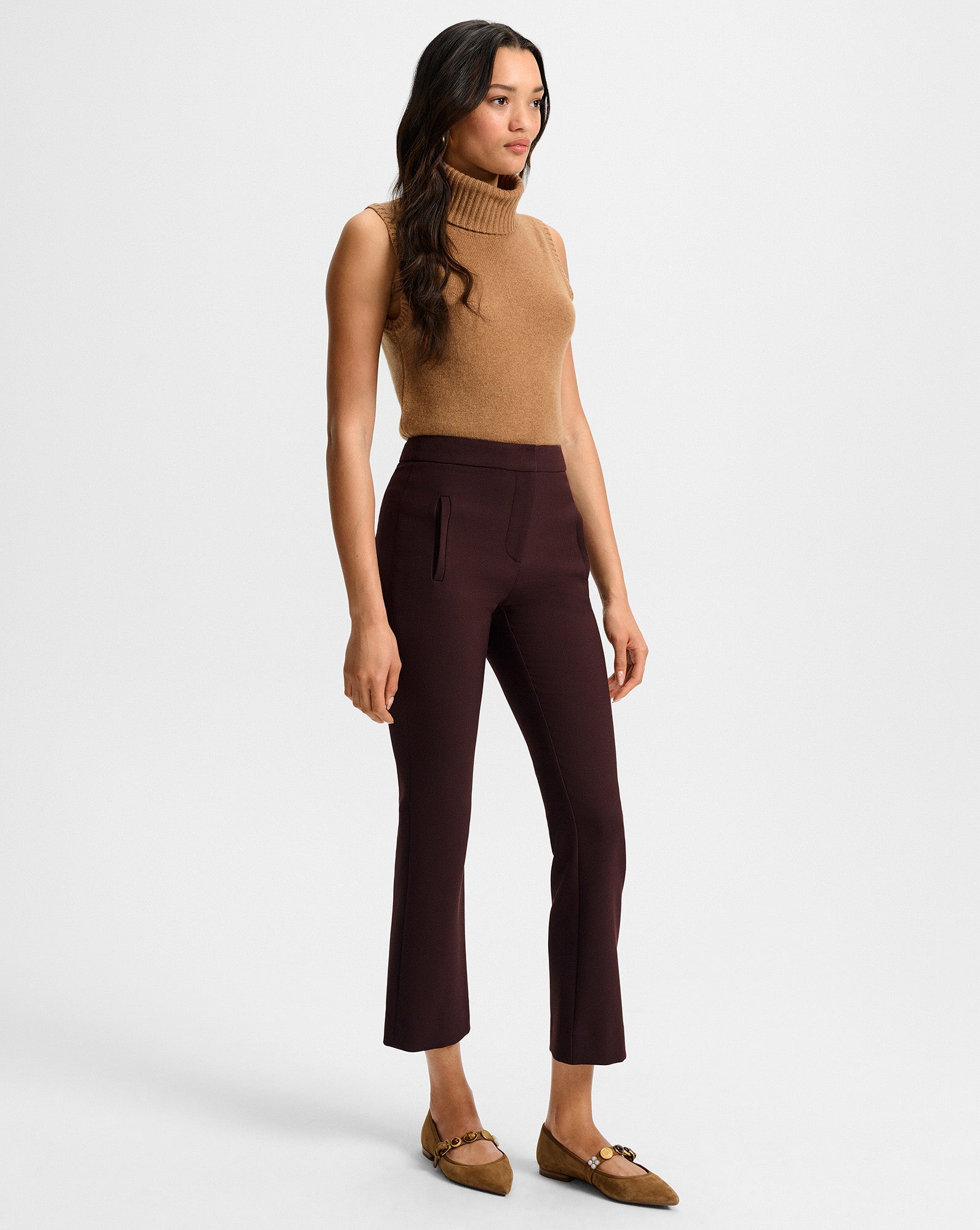 Arte Kick-Flare Pant in Maroon Dark Currant
