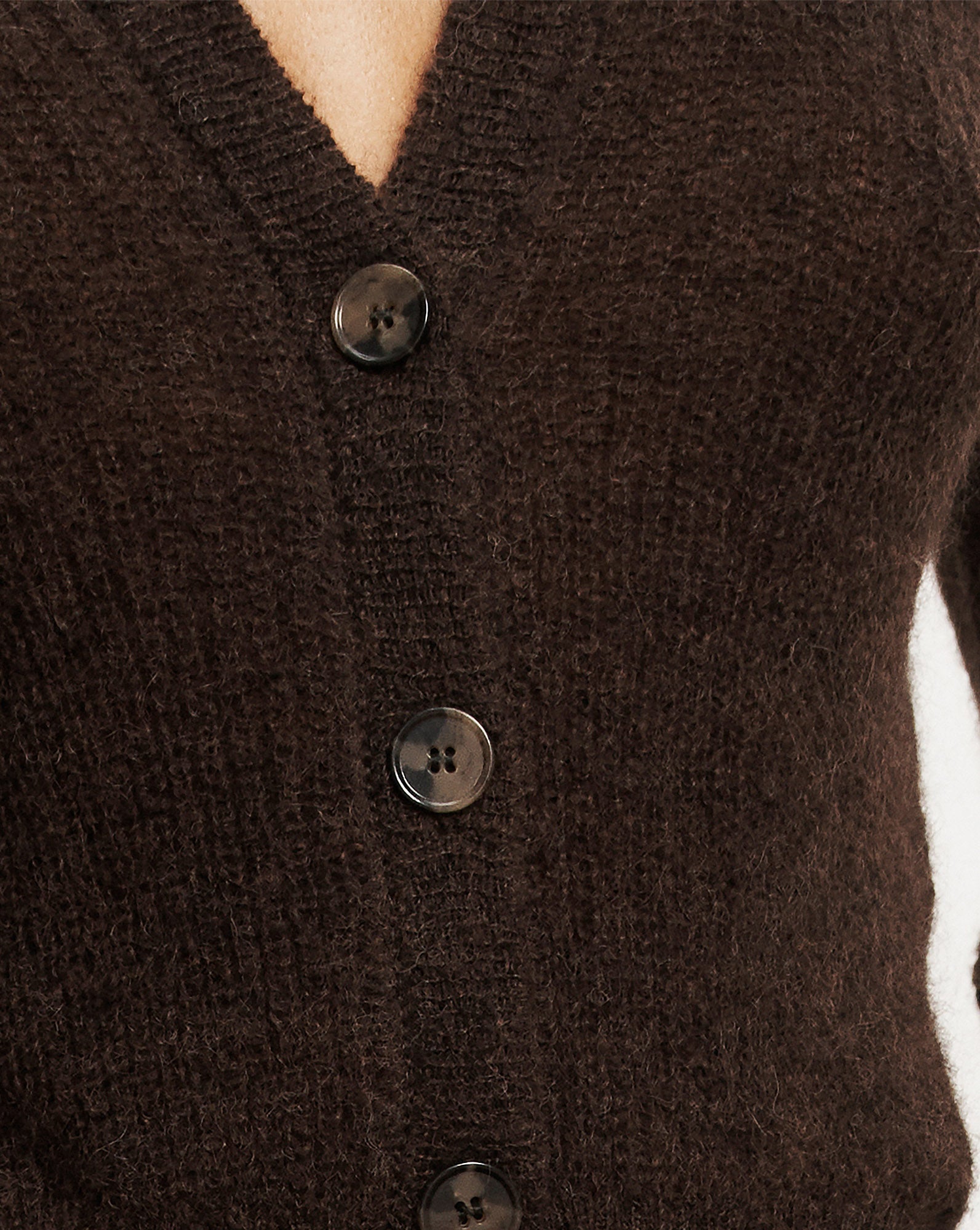 Gilmour Mohair Cardigan in Dark Brown
