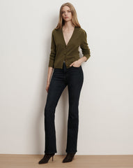 Solene Cashmere Cardigan in Green Cypress