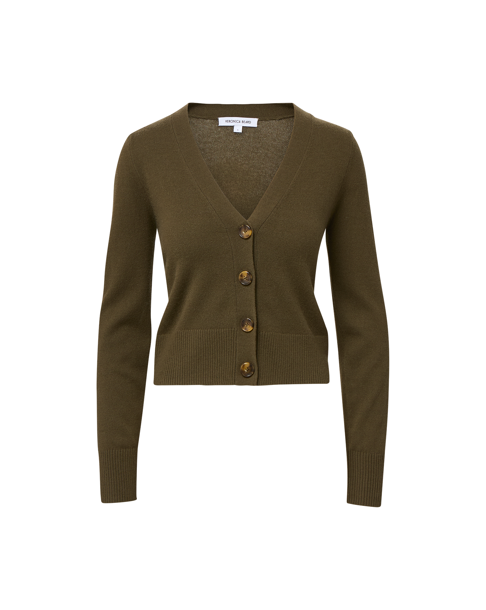 Solene Cashmere Cardigan in Green Cypress