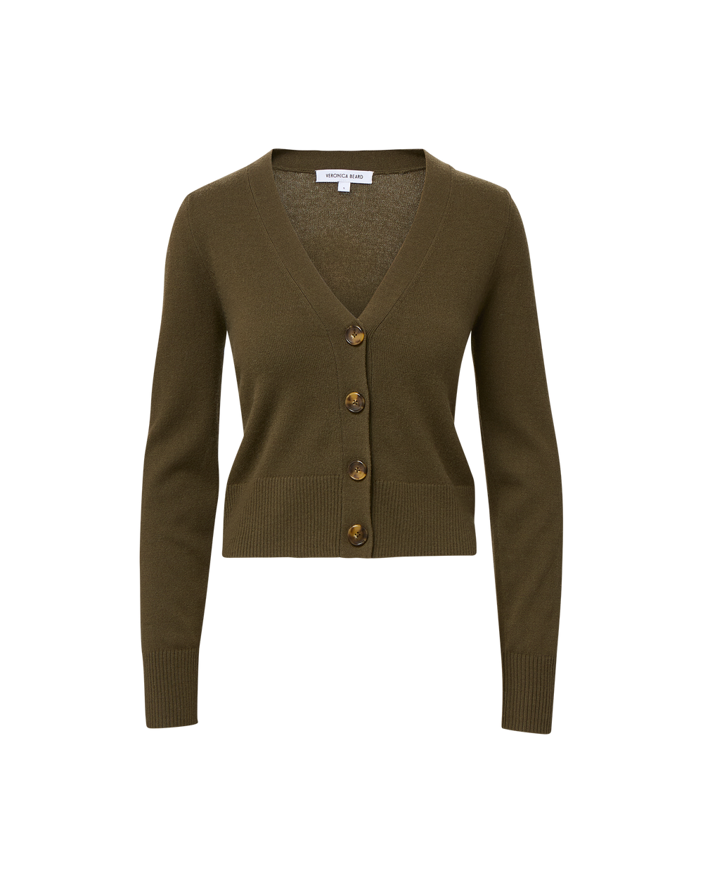 Solene Cashmere Cardigan in Green Cypress