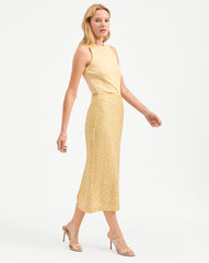 Allora Beaded Midi Skirt in Yellow Chamomile