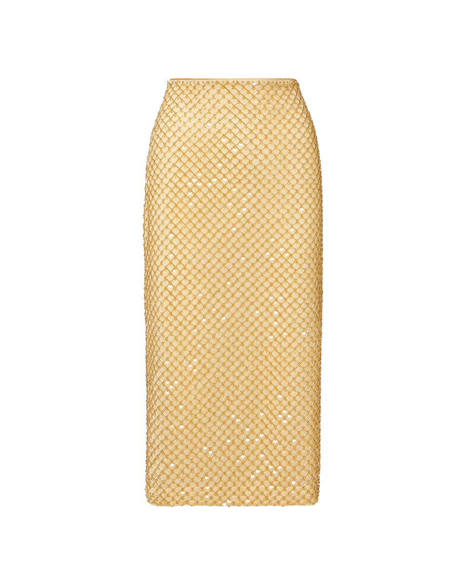 Allora Beaded Midi Skirt in Yellow Chamomile