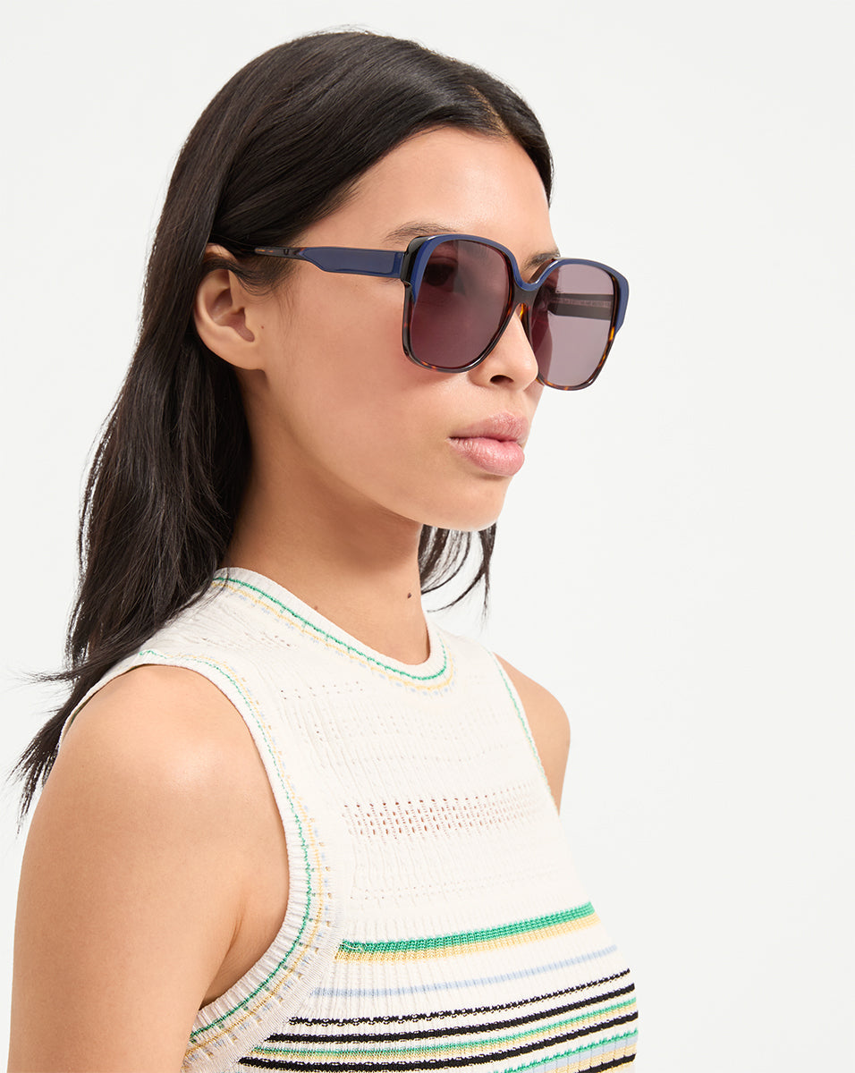 Brigitte Oversized Sunglasses in Blue