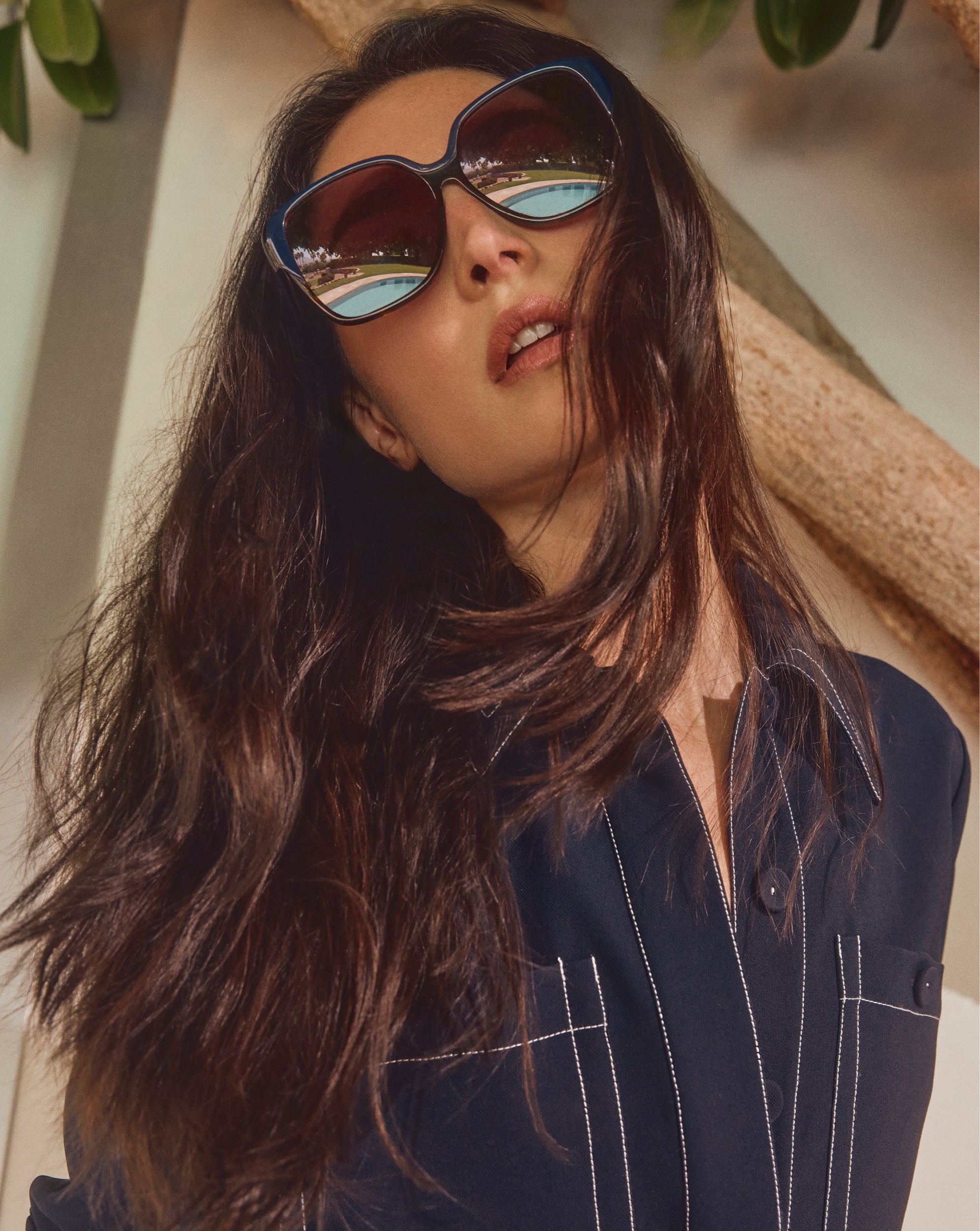 Brigitte Oversized Sunglasses in Blue