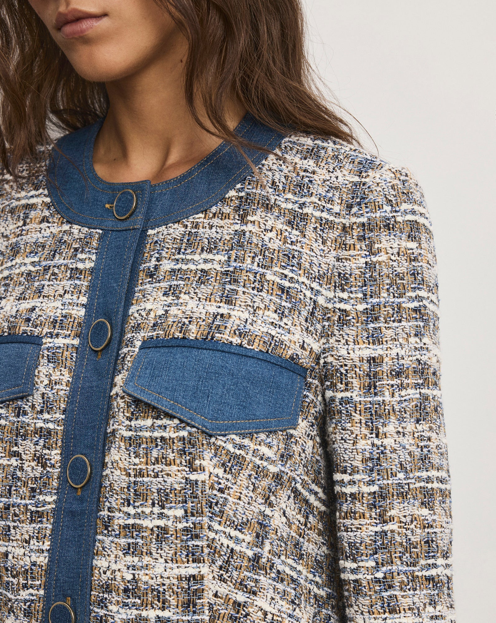 Ainslie Tweed Jacket in Navy Multi