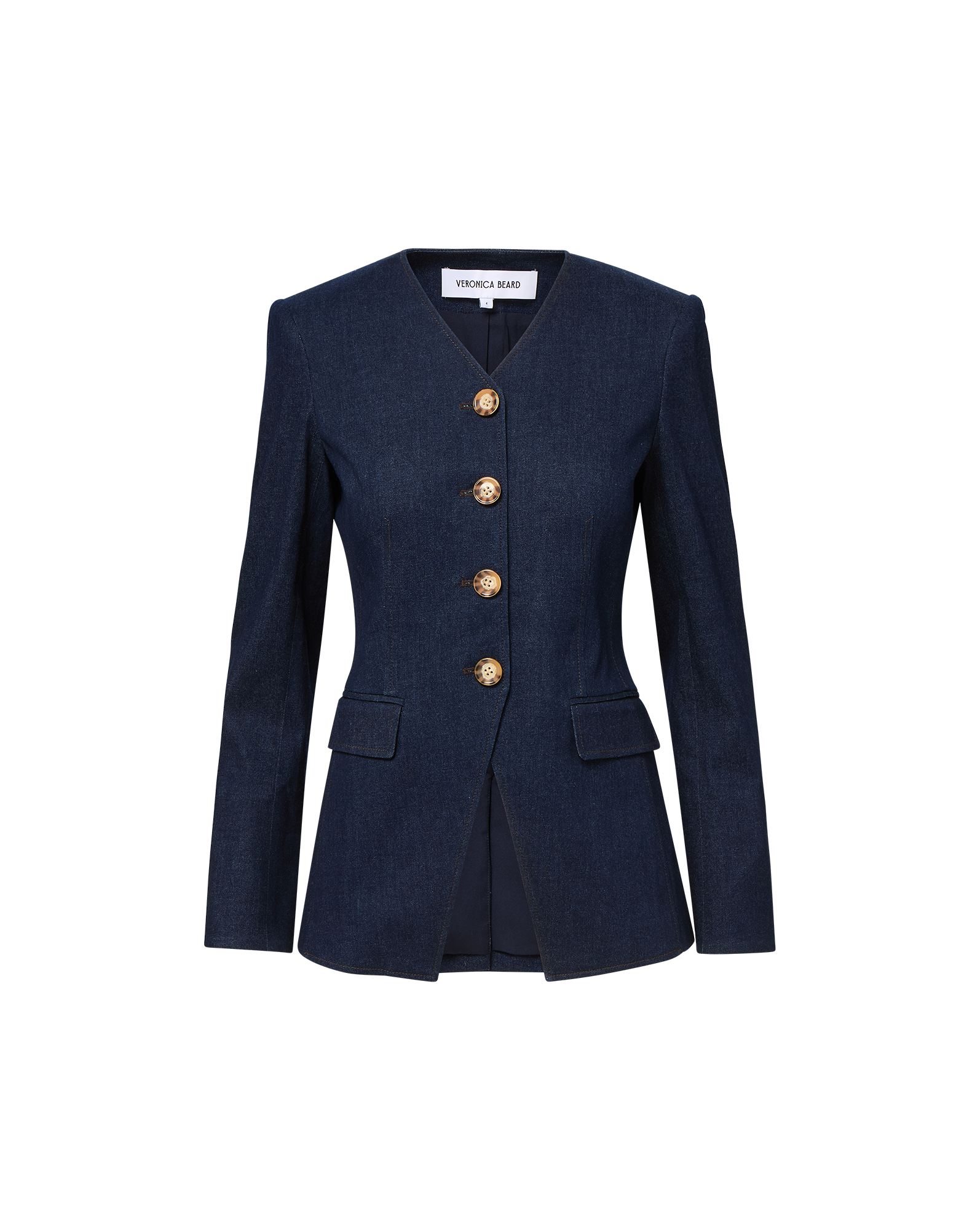 Cynthia Tailored Denim Jacket in Dark Blue Wash