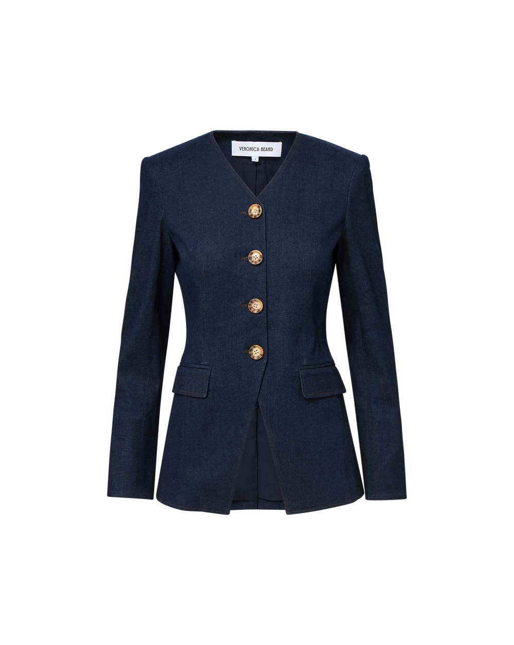 Cynthia Tailored Denim Jacket in Dark Blue Wash