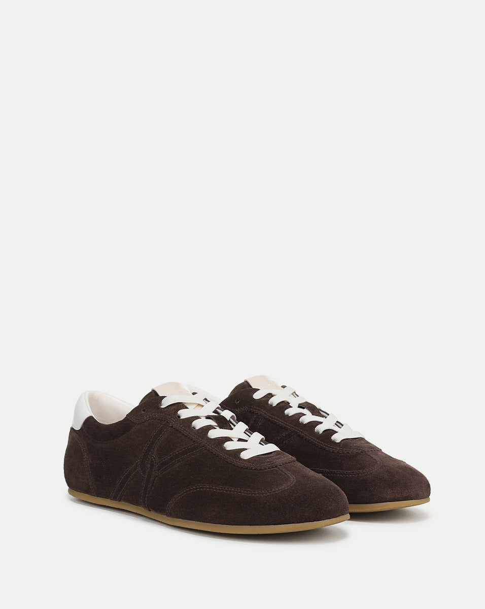 Riviera Suede Sneaker in Espresso