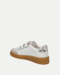 Reagan Velcro Sneakers in White & Silver