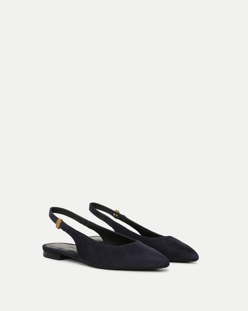 Shina Slingback Flat in Navy