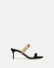 Tobin Gold Band Sandal in Black