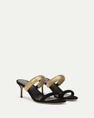 Tobin Gold Band Sandal in Black