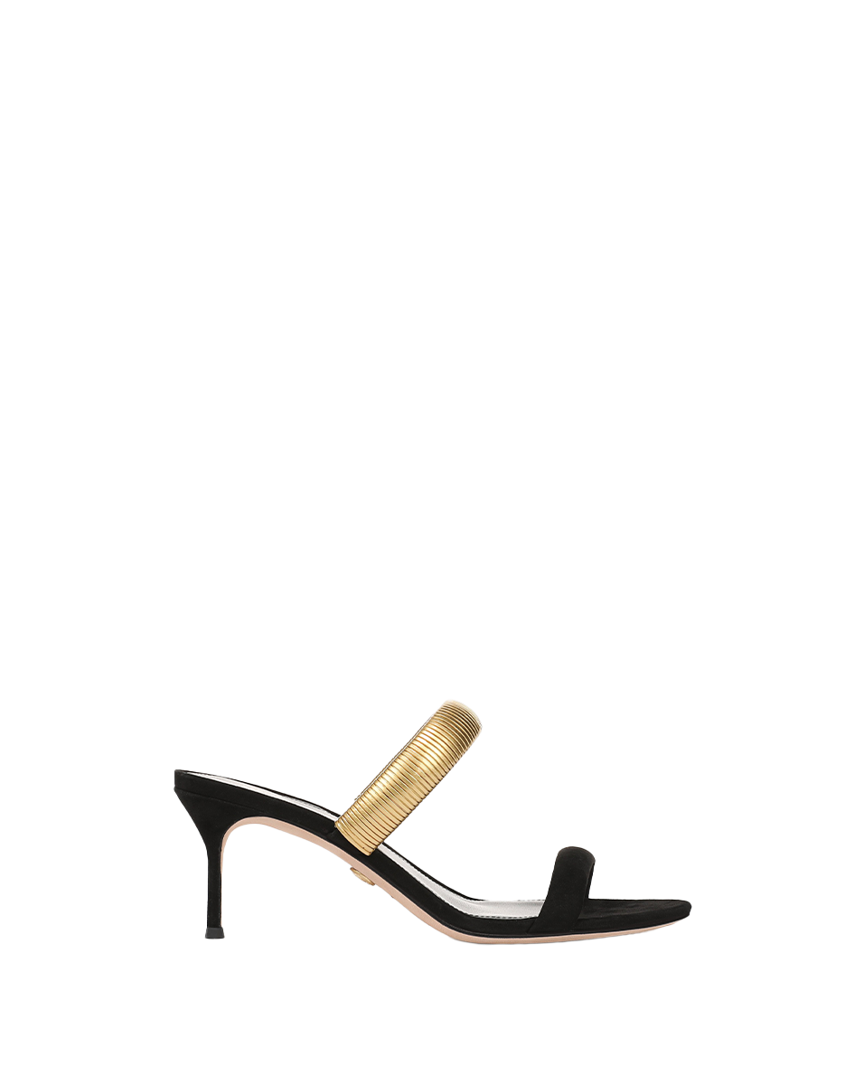 Tobin Gold Band Sandal in Black