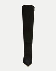Lisa Stiletto Boot Wide-Calf in Black Suede